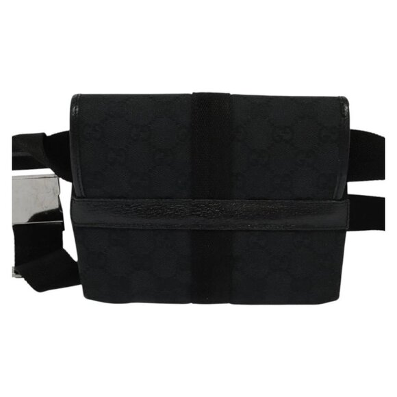 GUCCI GG Canvas Waist bag Black Silver 131236 Auth nb108 - Picture 3 of 16